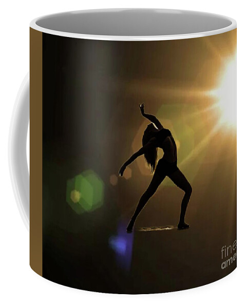  Coffee Mug featuring the mixed media Dance of the light by Yvonne Padmos