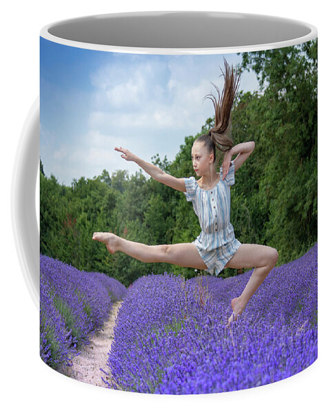 Lavender Coffee Mug featuring the photograph Dance on the lavender by Andrew Lalchan