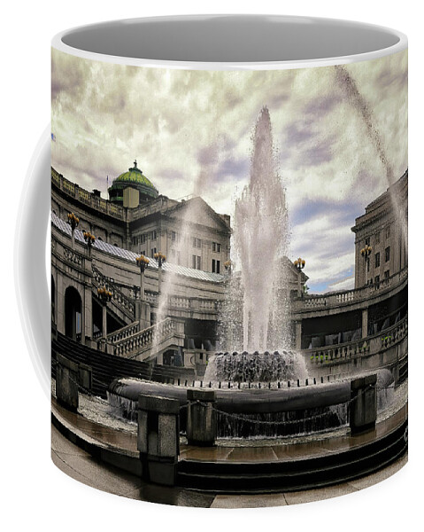 Architecture Coffee Mug featuring the photograph Dancing Waters by Lois Bryan