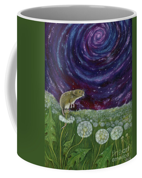 Mouse Coffee Mug featuring the painting Dandelion meadow by Ang El