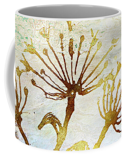 Dandelion Coffee Mug featuring the painting Dandelion Silhouette at Sunset by Joanne Herrmann