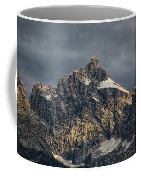 Mountain Coffee Mug featuring the photograph Dark and Moody Tetons by Go and Flow Photos