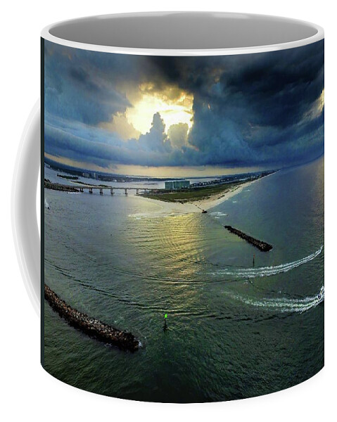 Alabama Coffee Mug featuring the photograph Dark Clouds at Perdido Pass by Michael Thomas