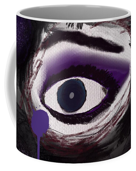 Eye Coffee Mug featuring the digital art Dark Tears by Michelle Hoffmann
