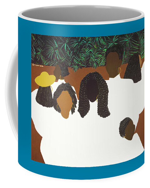 Daughters Of The Dust Coffee Mug featuring the painting Daughters by Synthia SAINT JAMES