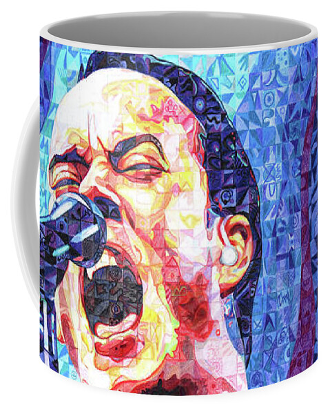Dave Matthews Coffee Mug featuring the drawing Dave Matthews Squared by Joshua Morton