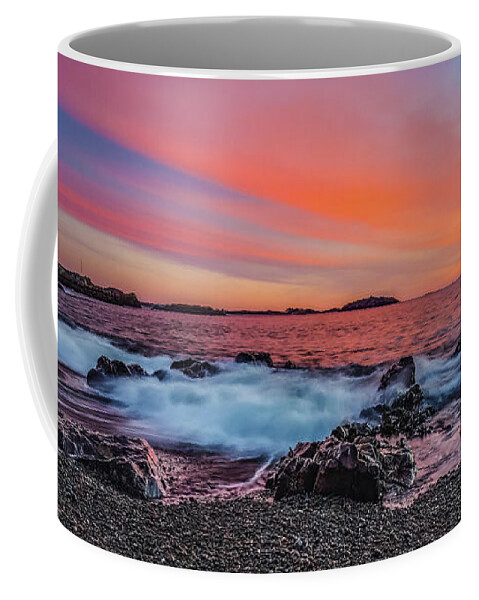 Marblehead Neck Coffee Mug featuring the photograph Dawn at Castle Rock on Marblehead Neck by Jeff Folger