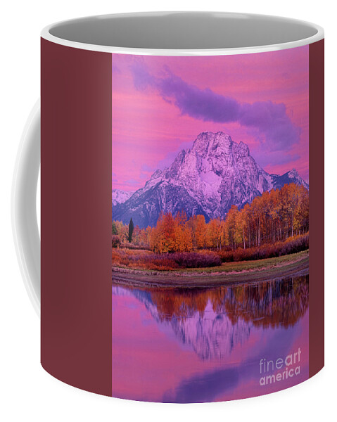 Dave Welling Coffee Mug featuring the photograph Dawn Oxbow Bend In Fall Grand Tetons National Park by Dave Welling