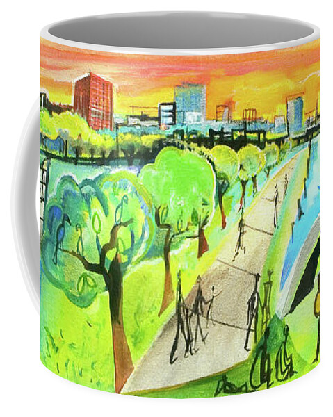 A Day In The Park Coffee Mug featuring the painting A Day in the Park by Cherie Salerno