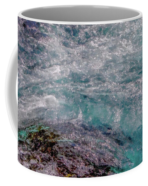 Day In The River Rapids Coffee Mug featuring the mixed media Day in the river rapids by David Millenheft