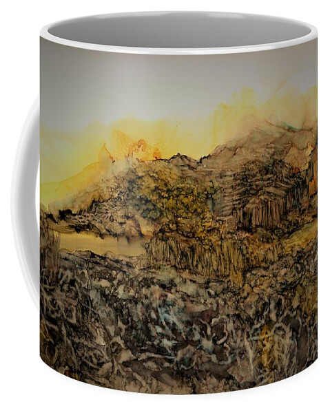Reflection Coffee Mug featuring the painting Daybreak at the Old Mill by Angela Marinari
