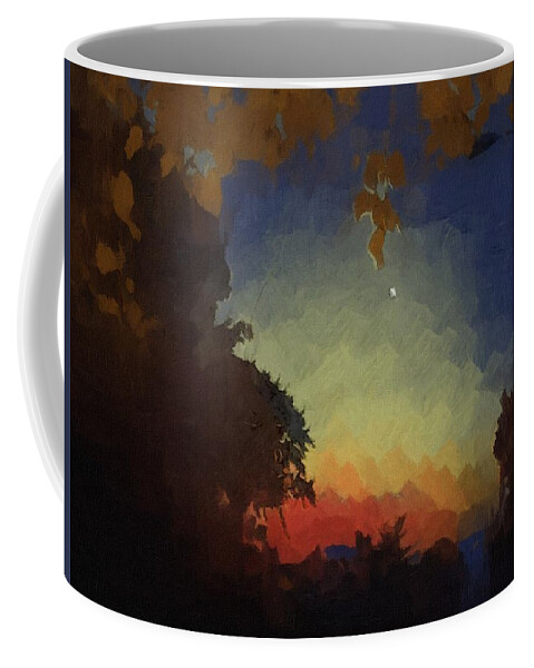 Moon Coffee Mug featuring the mixed media Day's End by Christopher Reed