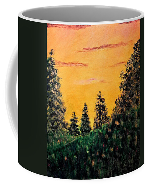  Coffee Mug featuring the painting Day's End by Nancy Sisco