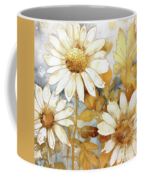 Daisy Flowers Coffee Mug featuring the painting Dazzling Daisies by Tina LeCour
