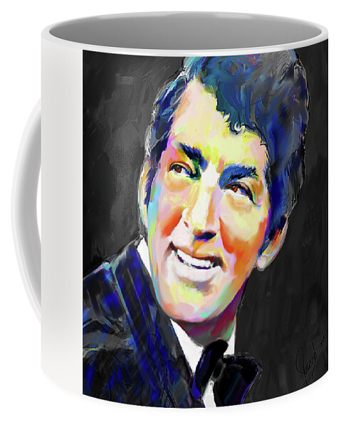 Dean Coffee Mug featuring the painting Dean Martin II by Jackie Medow-Jacobson