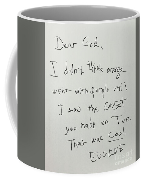 Dear God Coffee Mug featuring the drawing Dear God by Garry McMichael