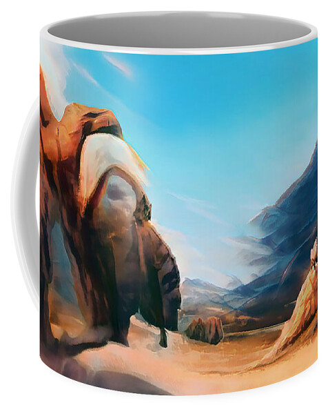 Death Valley Coffee Mug featuring the digital art Death Valley by Caterina Christakos