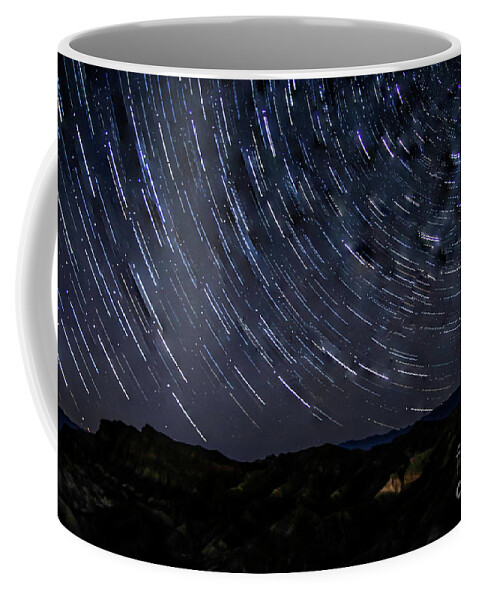 Death Valley National Park Coffee Mug featuring the photograph Death Valley Star Trails by Suzanne Luft