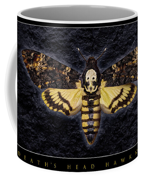 Death's-head Hawkmoth Coffee Mug featuring the photograph Deaths Head Hawk Moth Framed Version by Weston Westmoreland