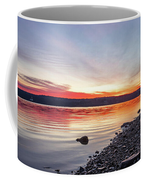 Hudson River Coffee Mug featuring the photograph December Dawn at Lighthouse Park by Jeff Severson