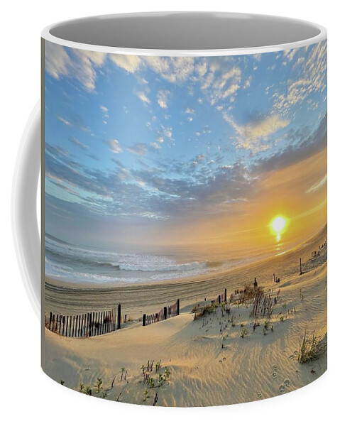 Obx Sunrise Ocean Beach Outer Banks Coffee Mug featuring the photograph December Sunshine by Barbara Ann Bell