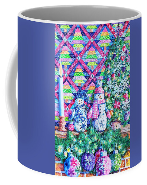 Quilt Coffee Mug featuring the painting Decorating for Christmas by Diane Phalen