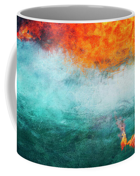 Fire Coffee Mug featuring the painting Deep by Mario Sanchez Nevado