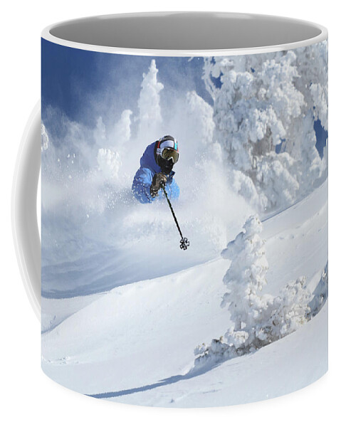 Utah Coffee Mug featuring the photograph Deep Powder Skier - Snowbird, Utah by Brett Pelletier
