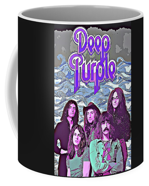 Deep Purple Coffee Mug featuring the mixed media Deep Purple Art Smoke On The Water by The Rocker Chic