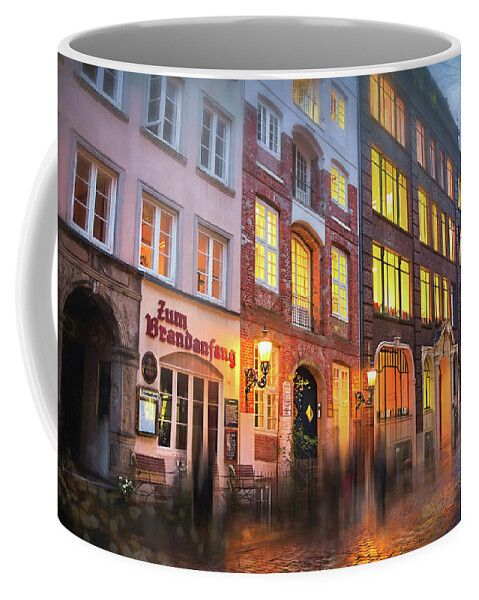 Hamburg Coffee Mug featuring the photograph Deichstrasse By Night Hamburg Germany by Carol Japp