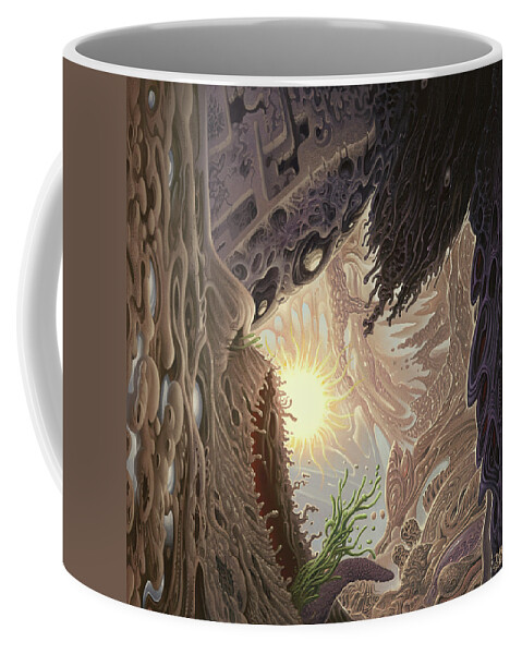 Abstract Coffee Mug featuring the painting Deranged Enigma by Mark Cooper