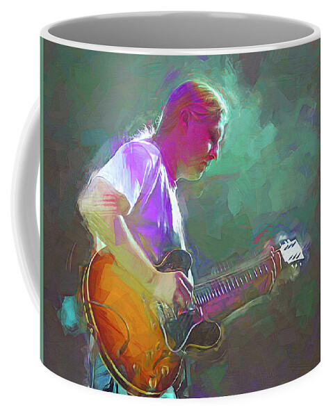 Derek Trucks Coffee Mug featuring the mixed media Derek Trucks by Mal Bray