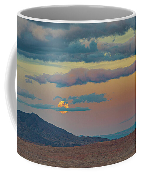 Anza-borrego Desert Coffee Mug featuring the photograph Desert Moon by Peter Tellone