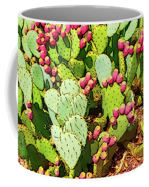 Pink Coffee Mug featuring the mixed media Desert ornaments by Tatiana Travelways