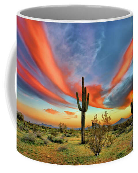 Sunset Coffee Mug featuring the photograph Desert Sunset by Bob Falcone