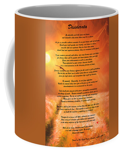 Desiderata 1 Coffee Mug featuring the photograph Desiderata 1 by Wes and Dotty Weber