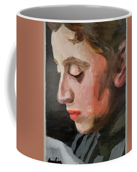 Brushstrokes Coffee Mug featuring the painting Detail Study Emma Zorn Reading by Annalisa Rivera-Franz