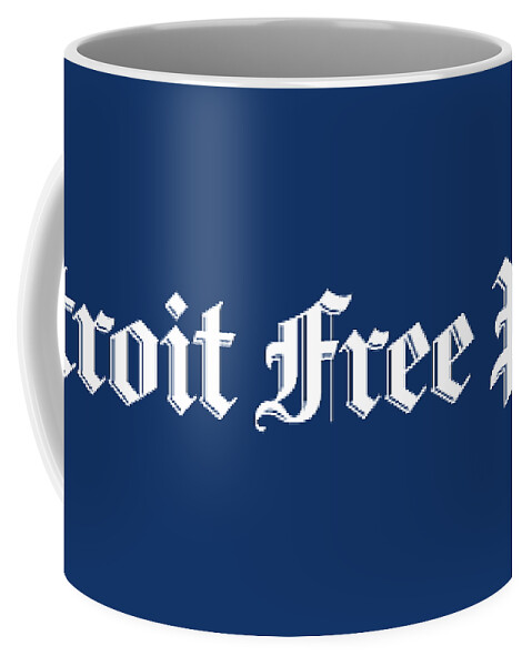 Detroit Free Press Coffee Mug featuring the digital art Detroit Free Press White Logo by Gannett