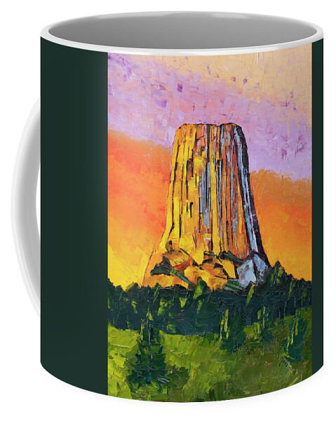 Painting Coffee Mug featuring the painting Devil's Tower by Mark Ross