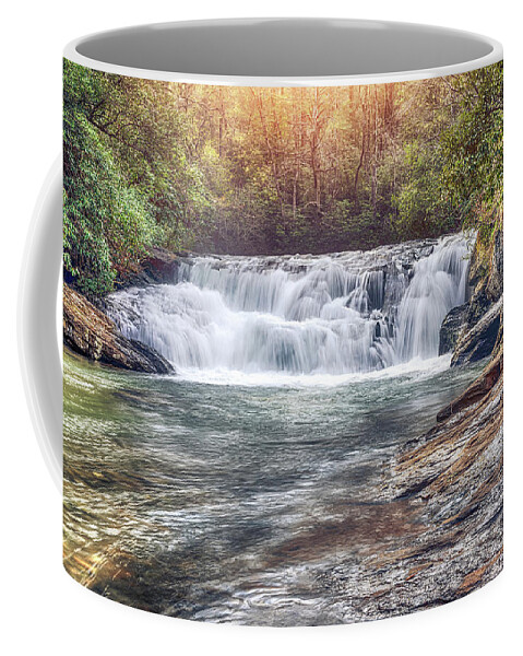 Waterfall Coffee Mug featuring the photograph Dick's Creek Waterfall by Anna Rumiantseva