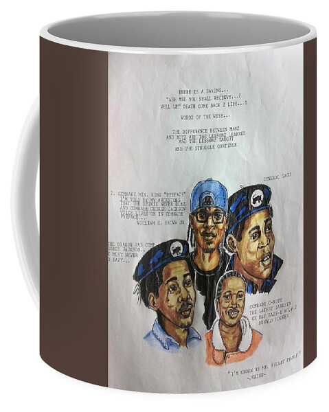 Black Art Coffee Mug featuring the drawing Difference Between Menz and Boyz by Joedee