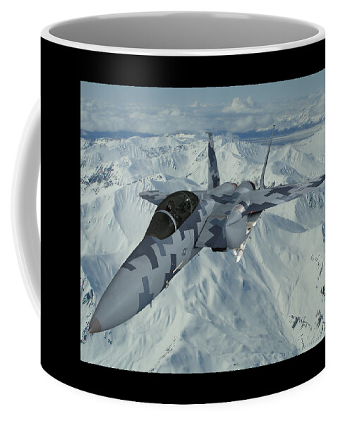 Eagle Coffee Mug featuring the digital art Digital Silent Eagle by Custom Aviation Art