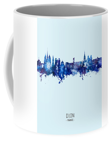 Dijon Coffee Mug featuring the digital art Dijon France Skyline #41 by Michael Tompsett