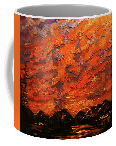 Sunset Coffee Mug featuring the painting Dillon Sunset by Marilyn Quigley
