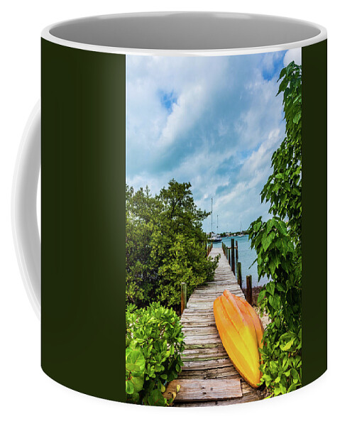 Bahamas Coffee Mug featuring the photograph Dinghy On Deck by Sandra Foyt