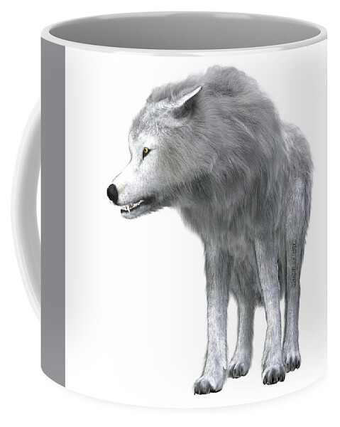 Dire Wolf Coffee Mug featuring the digital art Dire Wolf Pack Leader by Corey Ford