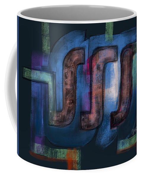 Abstract Coffee Mug featuring the digital art Directions by Ljev Rjadcenko