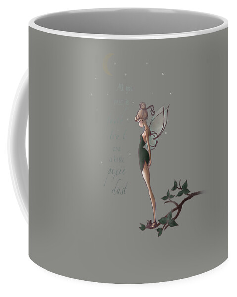 Disney Peter Pan Tinker Bell Moon Quote Art Coffee Mug by Nhu Dat Nguyen -  Pixels