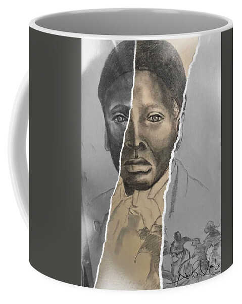  Coffee Mug featuring the mixed media Divided by Angie ONeal