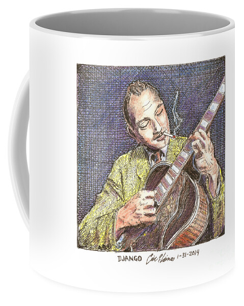 Django Coffee Mug featuring the drawing Django by Eric Haines